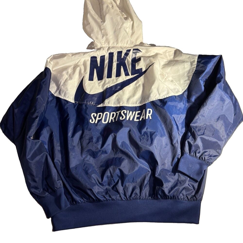 Nike Windrunner Men’s Hooded Full-Zip Windbreaker Jacket Blue/White L